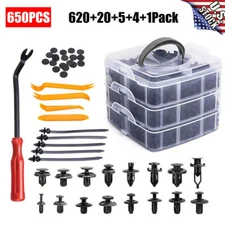 650PCS Car Body Plastic Auto Fasteners Push Trim Clips Pin Rivet Bumper Kits