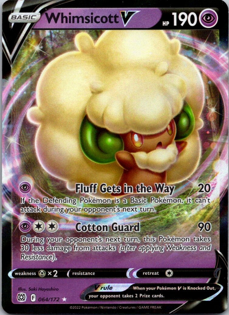 Pokemon Whimsicott V 064/172 Sword & Shield: Brilliant Stars Free Shipping!