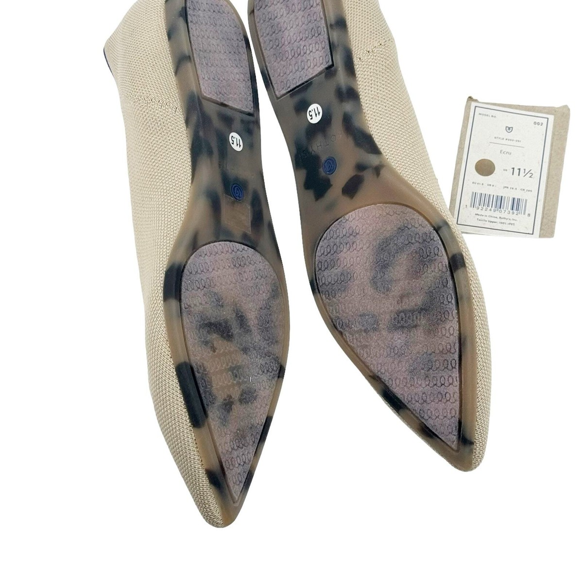Mo  Rothy's The Point Toe Ballet Flat Slip-On Soft Fabric Beige Size