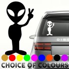 Alien Peace sticker, window graphic, Alien Decal Sticker, Funny Sticker