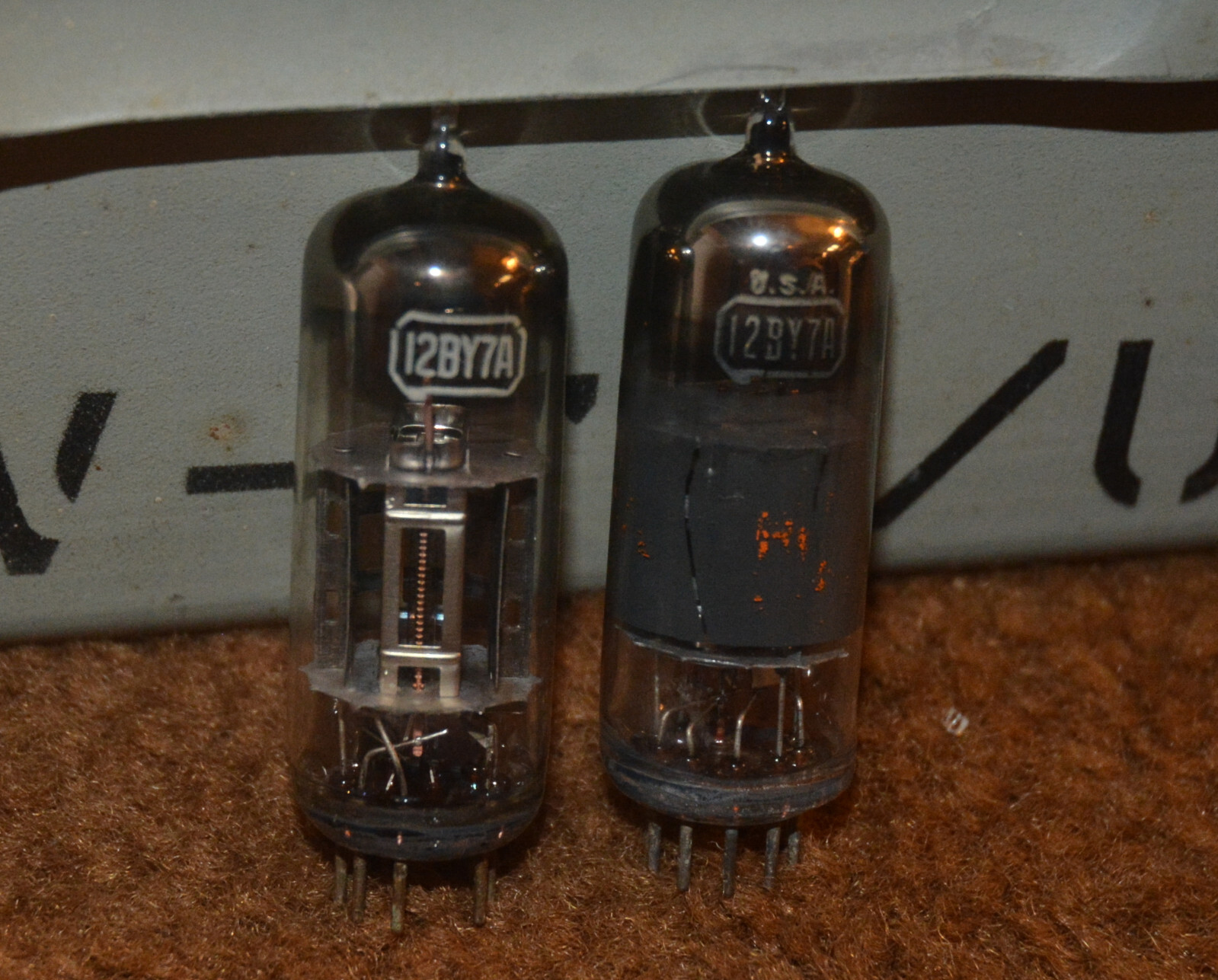 2 Tested 12BY7A Vacuum Tubes - TV-7D/U Verified