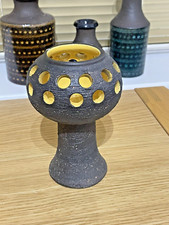 Vintage, Kjell Blomberg for Gabriel Sweden Ceramic Tealight Brown Stoneware