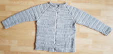 HANDMADE STRICKJACKE OBERTEIL GR ca. 152 JUNGEN HELLGRAU GRAU SELBSTGESTRICKT