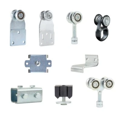 TENDAGGIMANIA Accessori per Binario Porta Scorrevole Monorotaia in ferro - Diversi Modelli