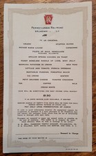 Pennsylvania RR Dinner 1929 Dinner Menu BROADWAY Ltd Shopping Industrial Sites