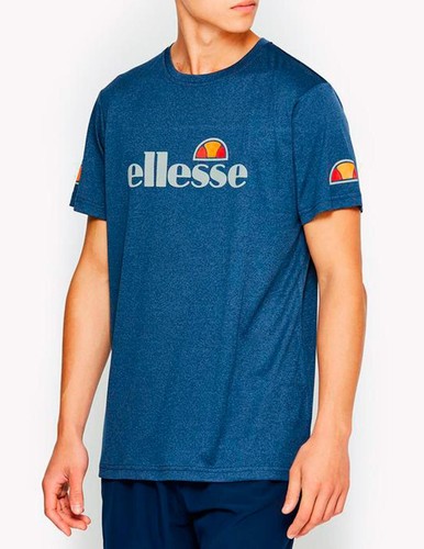 Ellesse Pozzio Moisture Wicking Sports Performance T-Shirt - Small - Navy Marl - Picture 12 of 13