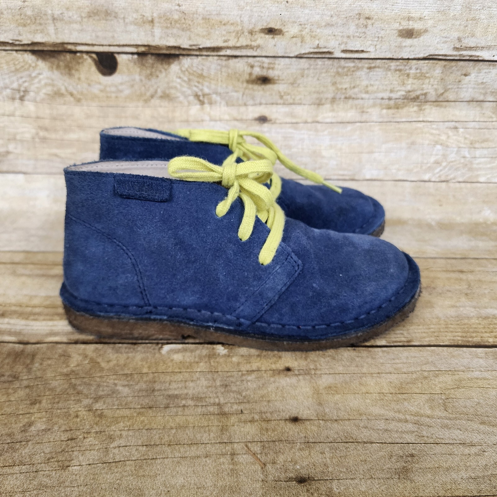 SAOLA L.L. Stivali Chukka pelle scamosciata blu fagioli bambini 12 caviglia deserto scarpe suola in gomma stringata