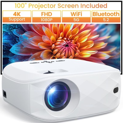 HAPPRUN Projector with WiFi & Bluetooth 12000L Native Portable Projector