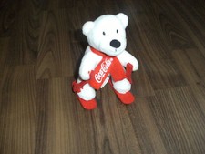 Coca Cola B&auml;r Kuscheltier Stofftier Sammeln Eisb&auml;r Ski 13 cm hoch