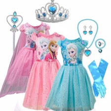 Frozen 2 inspired Snow Elsa Princess Costume Party Cosplay Anna Dress for Girls