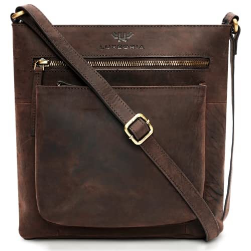 Genuine Leather Crossbody Bags for Women, Premium Handmade Dark Brown