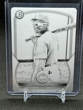 2023 Bowman Black Printing Plate Simon Juan New York Mets BP-38 1/1 Prospect