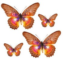 4x sticker adesivi adesivo pc wall auto moto farfalla farfalle marrone murali