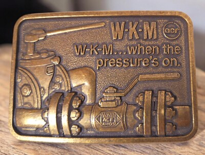 #ad VTG 1970#x27;s Belt Buckle Industial Oil Field #x27;When The Pressure#x27;s Onquot; Brass NOS $24.95