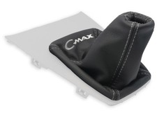 SCHALTMANSCHETTE FUR FORD FOCUS C-MAX 03-06 SCHALTSACK LEDER STICKEREI GRAU