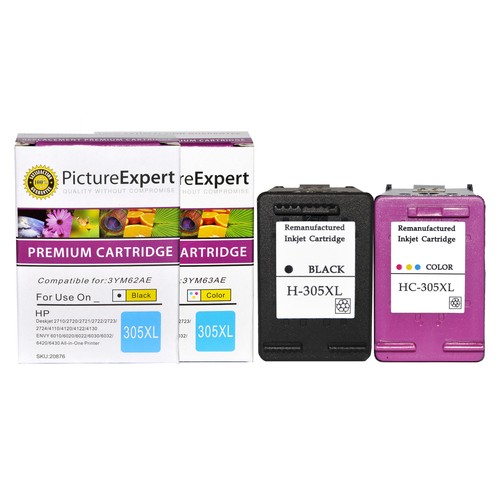 Text Quality 305XL Black and Colour Ink Cartridge Pack for HP DeskJet