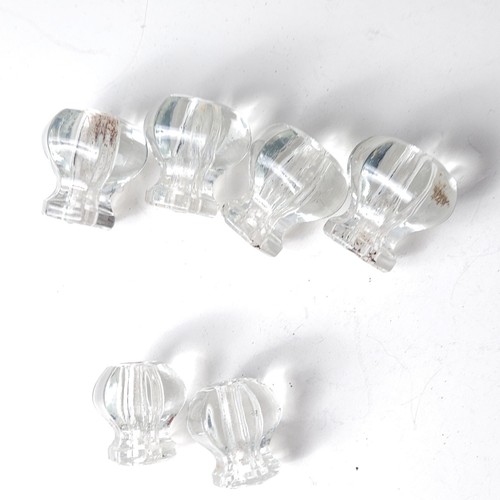 Vintage Glass Drawer Pull 6 Pieces Handles Knobs Hardware Lot Victorian - Picture 4 of 7