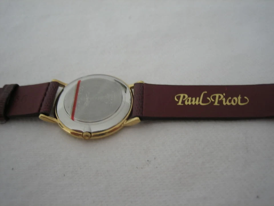 NOS NEW SWISS MADE SLIM GOLD PLATED QUARTZ WOMEN'S PAUL PICOT WATCH 1980'S - Image 3 of 4