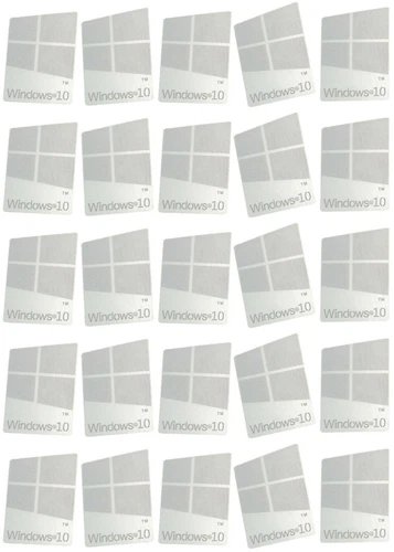25 PCS Sticker for Window 10 Silver Chrome Color Badge Logo Decal 16mm x 23mm