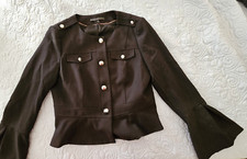 EUC White House Black Market Women's Long Flared Sleeve Black Jacket Size 10