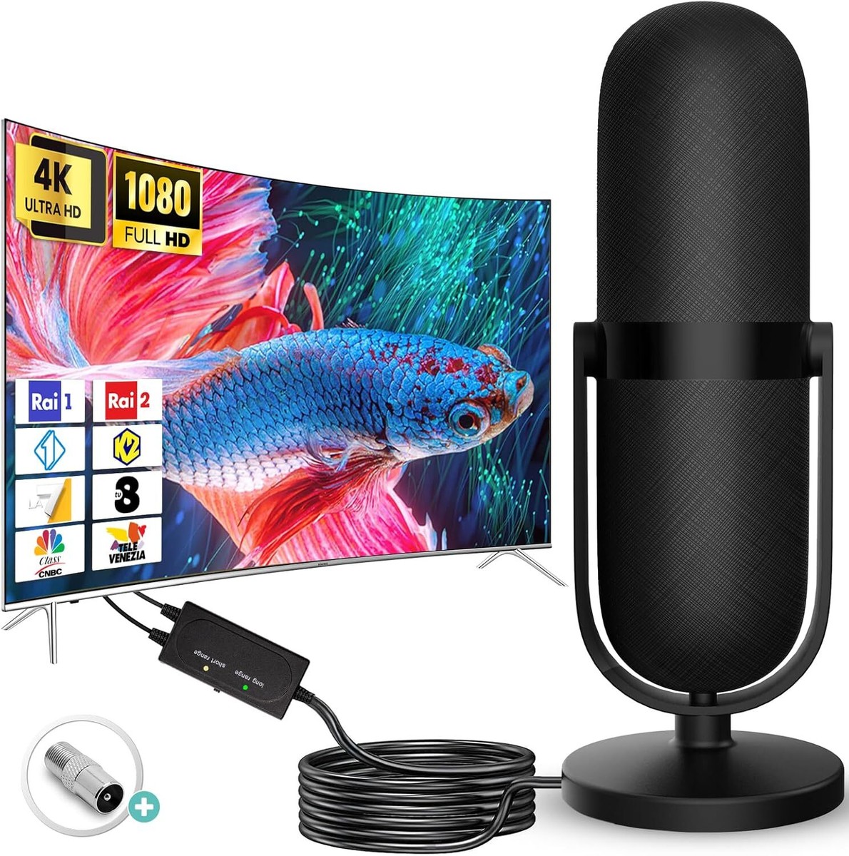 Antenna TV Digitale 500km | Amplificata Per Interni 4K/1080P - Foto 3