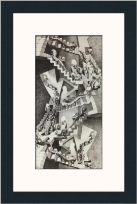 M.C. Escher House of Stairs Custom Framed Print