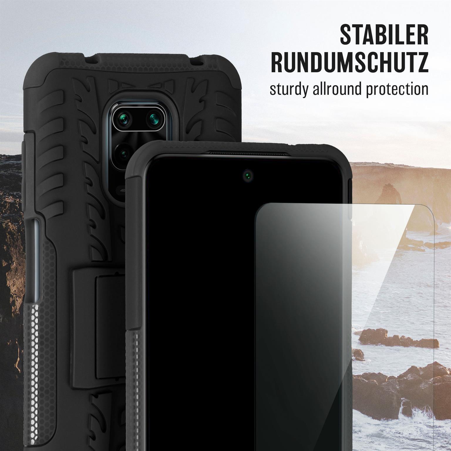 Cover + Pellicola Vetro Temperato Per Xiaomi Redmi Note 9S – Custodia Silicone Morbido Nero, Ultra Sottile