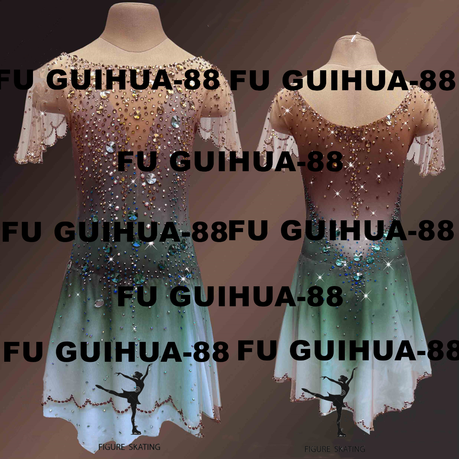 Nuevo vestido de patinaje artístico, vestido para competición 871