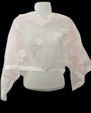 Vintage WPL 8673 Sheer Pink Floral Scarf Made in Italy