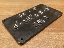 Railway Carriage - Cast Iron - Dimension/Weight Plate. Good Solid Condition