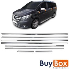 8 TLG Chrom Edelstahl Untere Fensterleiste f&uuml;r Mercedes V-Klasse Vito W447 ab-14