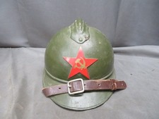 PRE WWII SOVIET RUSSIAN MODEL 1915 ADRIAN HELMET W/ BADGE-LINER & CHINSTRAP
