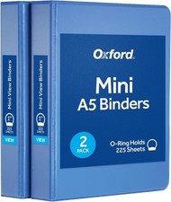 Mini View Binders, 1" Round Rings, Small Binders for School or Office, Holds ...