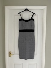 Black And White Patterned Fitted Dress 