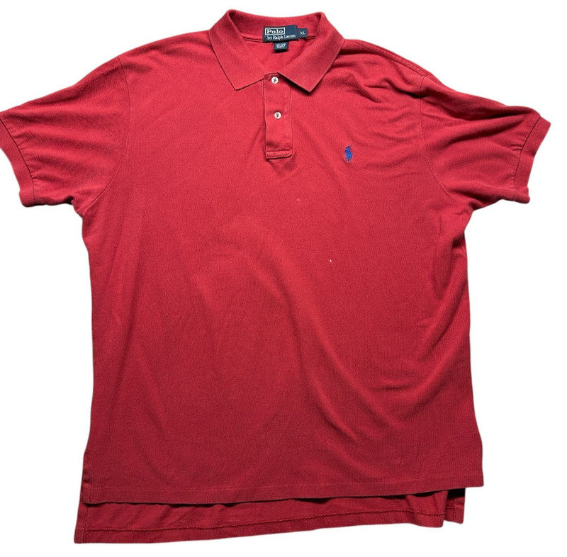Polo Ralph Lauren Men's Mesh Polo Shirt Red Cotton Classic Fit XL Short Sleeve