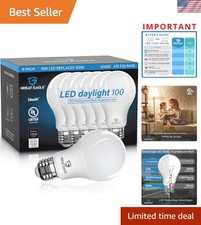 Great Eagle A19 LED Bulbs 100W Equivalent - 15W Non-Dimmable, 6 Pack 1500 Lumens