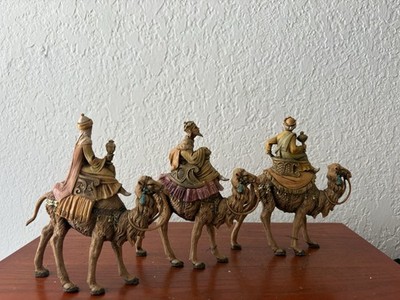VTG Fontanini Depose Italy 3 Wisemen Kings Magi, Camels Nativity Set Circa 1980s