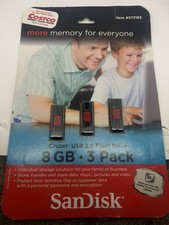SanDisk Cruzer USB 2.0 Flash Drive 8 GB  3-Pack