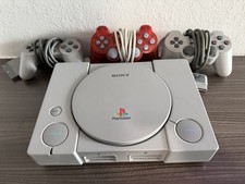 Sony PlayStation 1 Gray Game Console With 3 Wired controllers