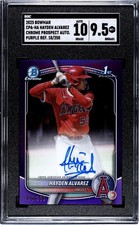 HAYDEN ALVAREZ 2025 BOWMAN CHROME #CPA-HA PURPLE REFRACTOR AUTO /250