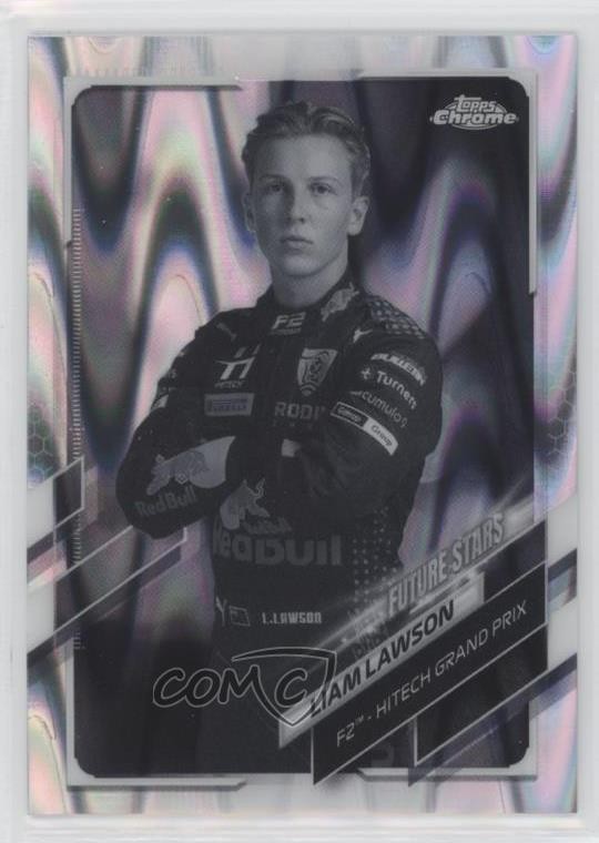 2021 Topps Chrome Formula 1 Black & White RayWave Refractor Liam Lawson #68 ux8