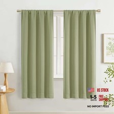Room Darkening Curtains 63 Inch Length 2 40"W x 63"L Pack of 2 Sage Green