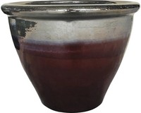 Pflanztopf FloraSelf Keramik Glasiert Ø 46 Cm H 36 Cm Cognac