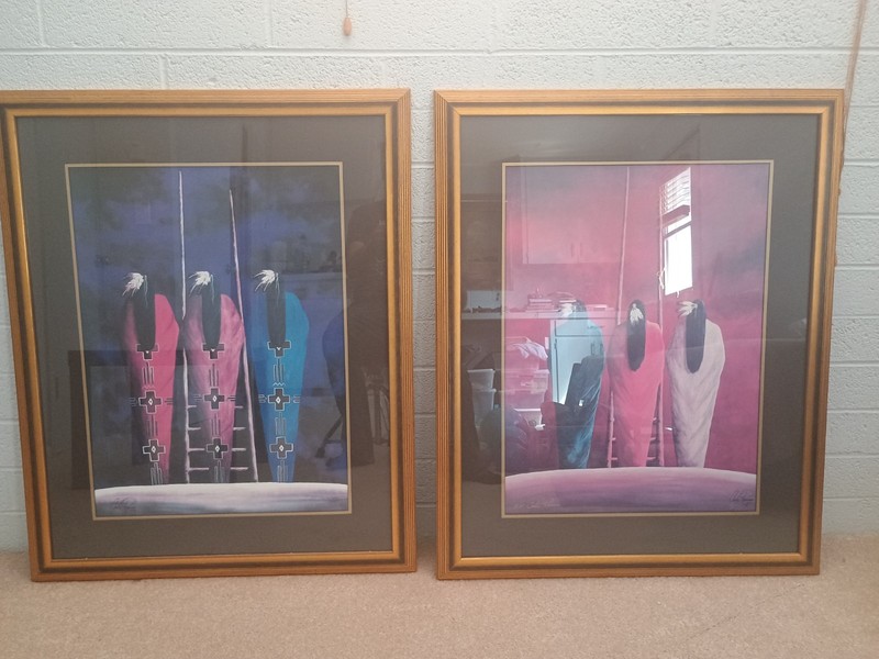 Carla Romero Artist Proof Offset Lithograph "Reverence".   Sold as a pair.