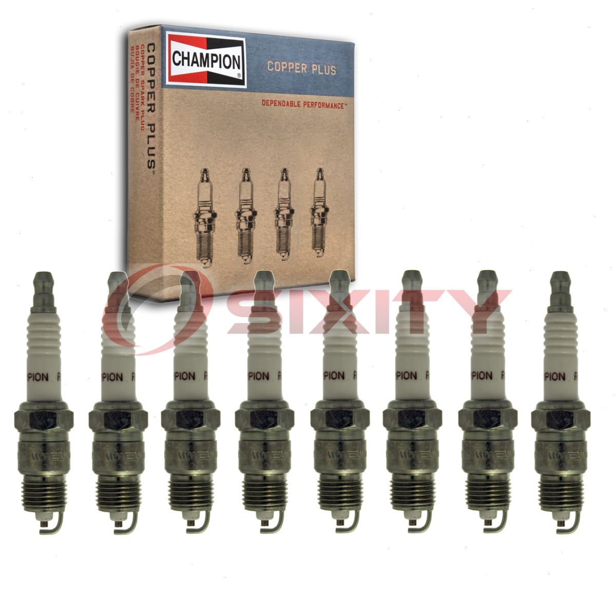 8 pc Champion Copper Plus Spark Plugs for 1985 Chevrolet K30 5.7L V8 ue