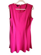 Talbots Dress 14P 14 Petites Pink Women's Fit & Flare Sleeveless Career Office