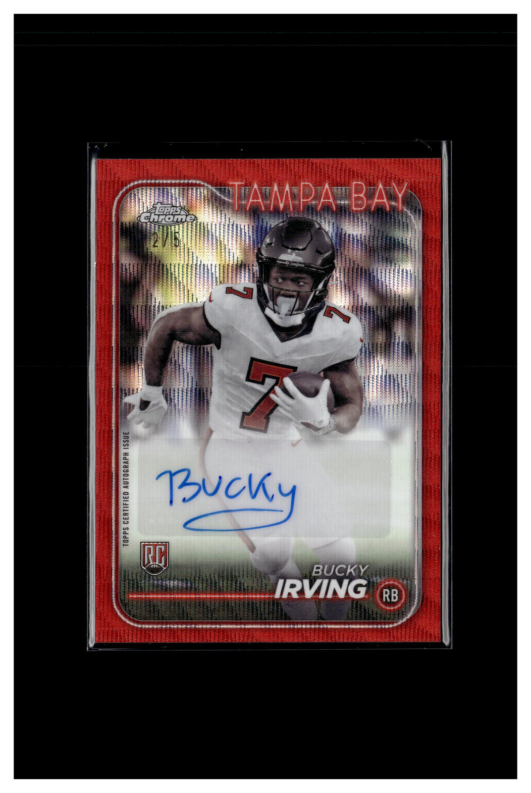 2024 Topps Chrome #RA-BIR Bucky Irving Rookie Autographs RED WAVE #2/5