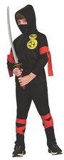 Rubie's Official Ninja Childs Fancy Dress Costume HAUNTED HOUSE BLACK NINJA M