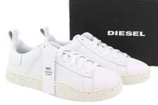 DIESEL Men Sneakers S-Clever Low Lace EU44.5 White Leather Almond Toe Trainers