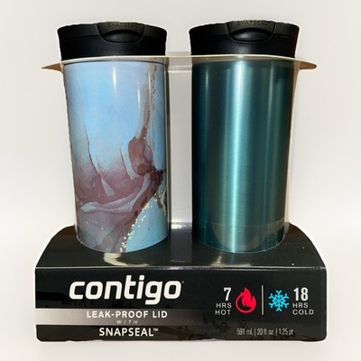 Contigo SNAPSEAL Insulated Stainless Steel Travel 2pk 20oz., Bubble Tea & Transl